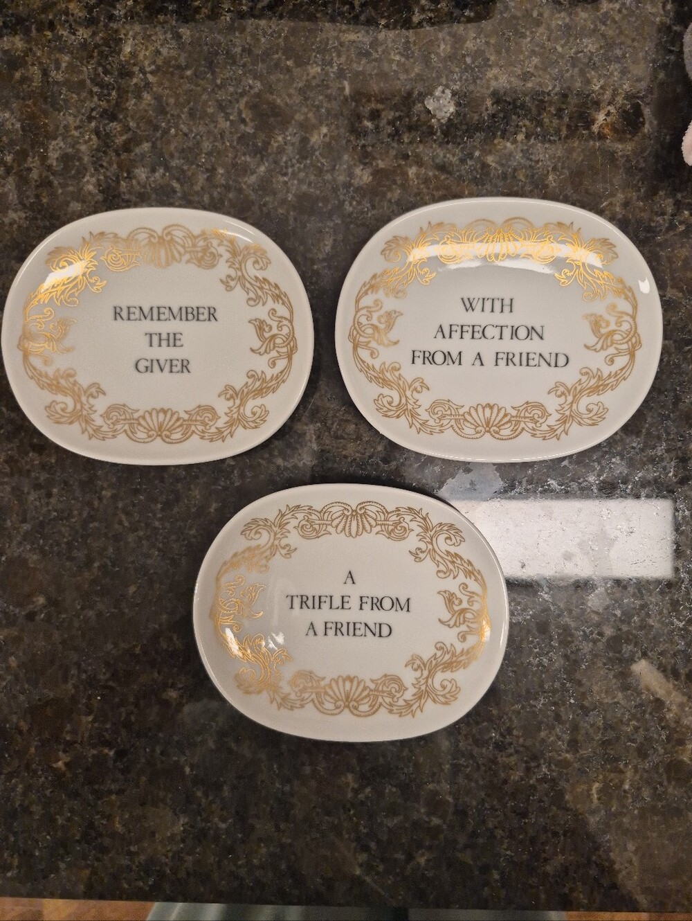 Vintage House Of Goebel German Gold Filigree Trinket Jewelry Dish Tray Lot